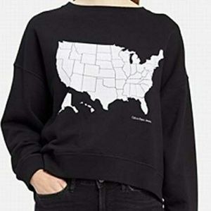 NEW!CALVIN KLEIN U.S.A. Graphic Boat Neck Sweater